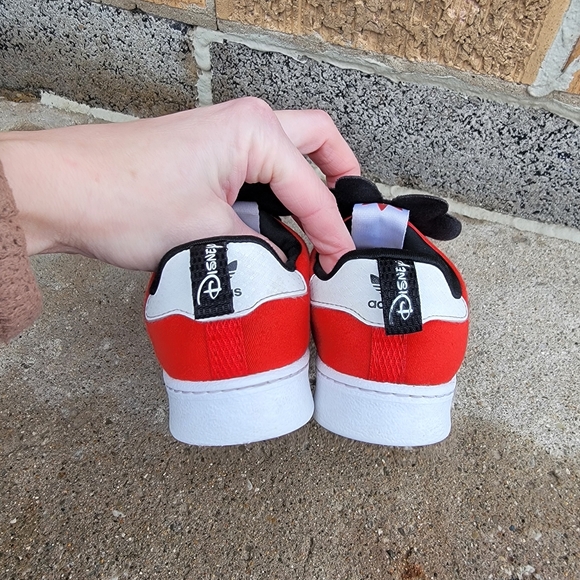 Adidas Superstar Red Disney Minnie Mouse Slip-on Toddler Sneakers 8K - Picture 9 of 12